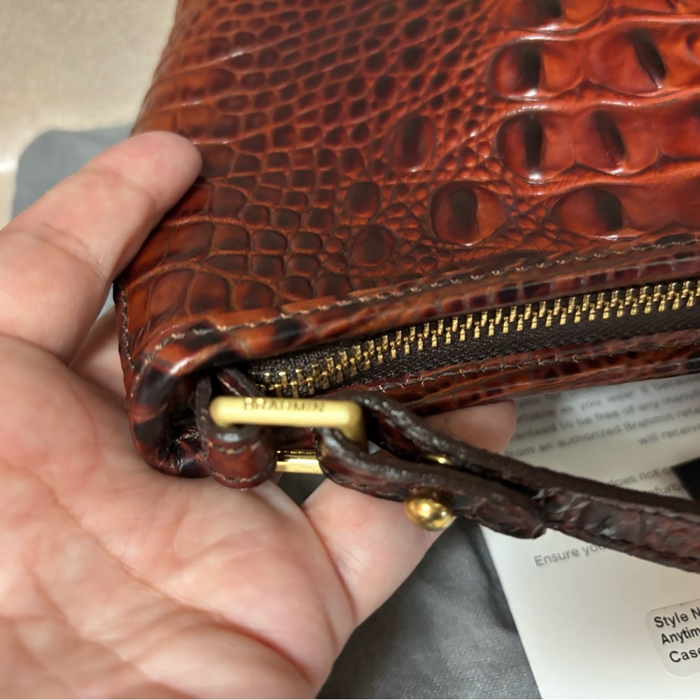 Brahmin Mini Pecan Melbourne Crocodile Handbag - Picture 8 of 16